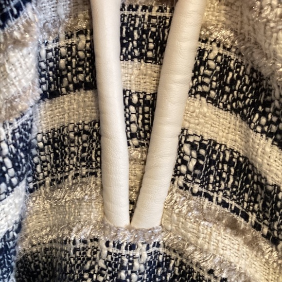 H&M Womens size 4 Textured Weave striped boucle Jacket lined zip up NWT - Picture 4 of 10